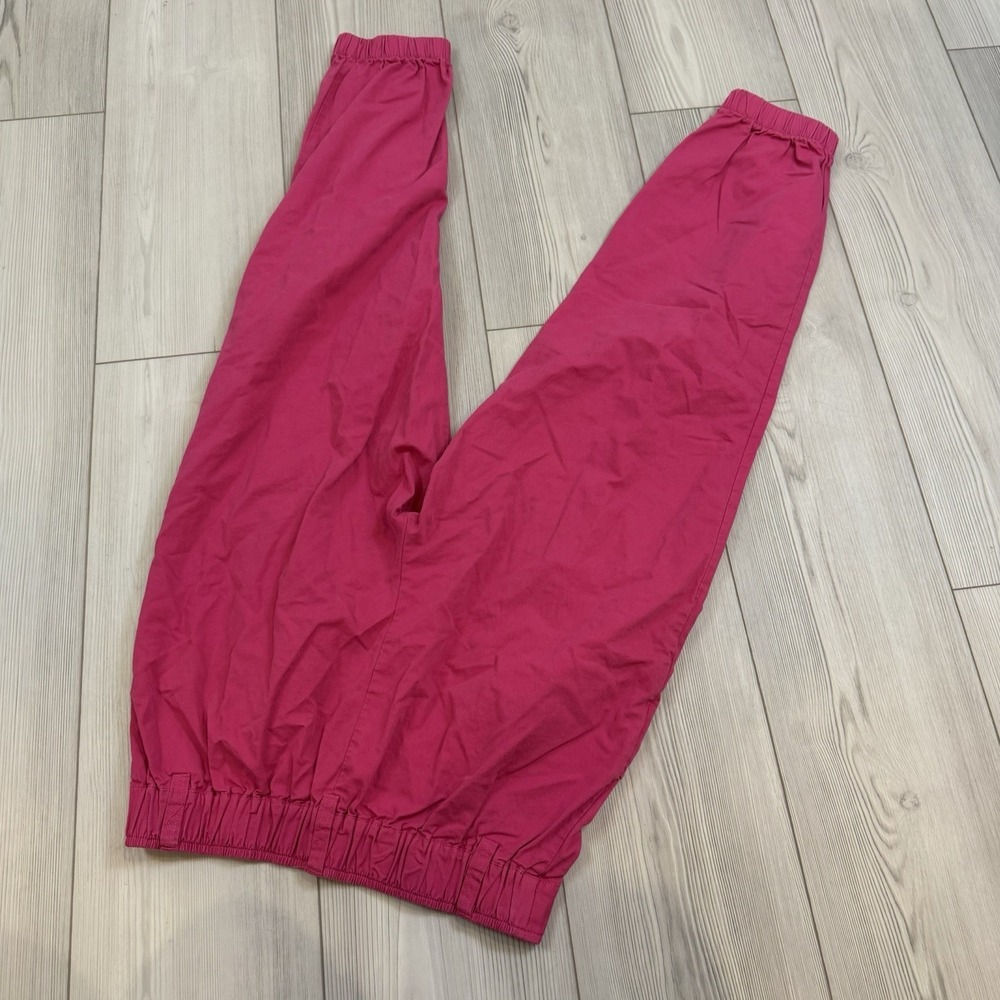 Halara Women's Small Mid Rise Zipper Pocket Casual Cotton Joggers Pink Stretch - Picture 8 of 11